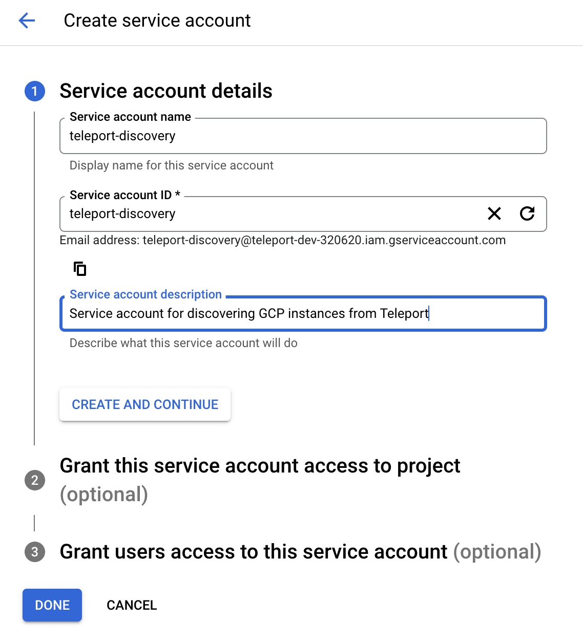 Service account